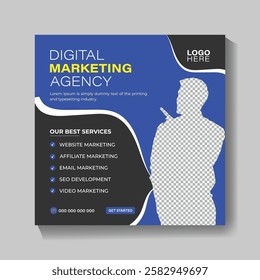 Digital social media posts and services design template