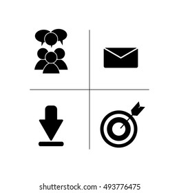 digital social network communication related icons image