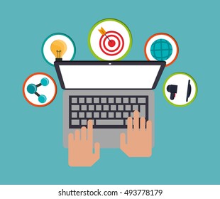 digital social network communication related icons image