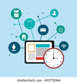 digital social network communication related icons image