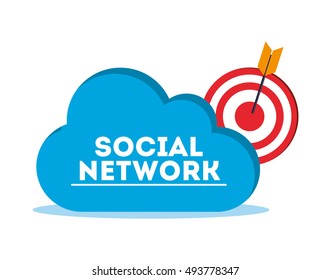 digital social network communication related icons image