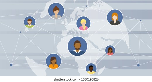 digital social network people connect the world vector illustration EPS10