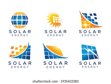 Digital solar energy logo designs