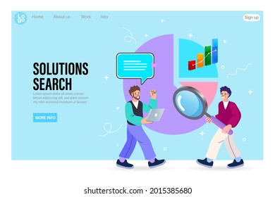 Digital Solutions Business Analytics and Planning. Internet advertisement analytics. SEO solutions search. Social network monitoring. Vector isolated concept metaphor illustrations.