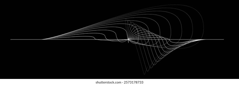 Digital sound equalizer . Audio signal frequency signal . Abstract flow linear fluid wavy shape . Acoustic volume lines .Curved lines pattern . Music sound wave . Vector illustration