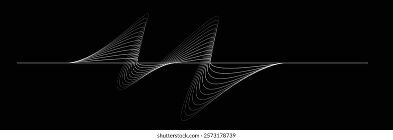 Digital sound equalizer . Audio signal frequency signal . Abstract flow linear fluid wavy shape . Acoustic volume lines .Curved lines pattern . Music sound wave . Vector illustration