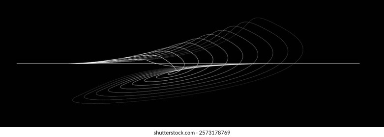 Digital sound equalizer . Audio signal frequency signal . Abstract flow linear fluid wavy shape . Acoustic volume lines .Curved lines pattern . Music sound wave . Vector illustration