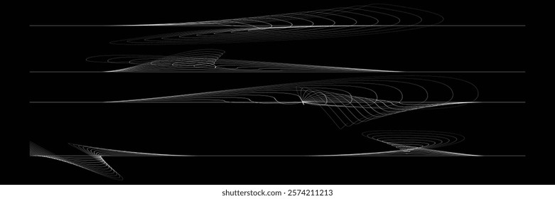 Digital sound equalizer . Audio signal frequency signal . Abstract flow linear fluid wavy shape . Acoustic volume lines .Curved lines pattern . Music sound wave . Vector illustration