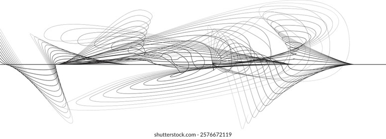 Digital sound equalizer . Audio signal frequency signal . Abstract flow linear fluid wavy shape . Acoustic volume lines .Curved lines pattern . Music sound wave . Vector illustration