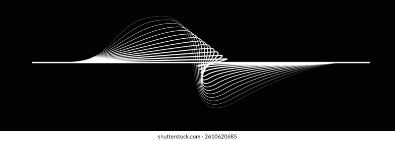 Digital sound equalizer . Audio signal frequency signal . Abstract flow linear fluid wavy shape . Acoustic volume lines .Curved lines pattern . Music sound wave . Vector illustration
