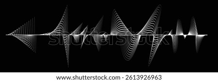 Digital sound equalizer . Audio signal frequency signal . Abstract flow linear fluid wavy shape . Acoustic volume lines .Curved lines pattern . Music sound wave . Vector illustration