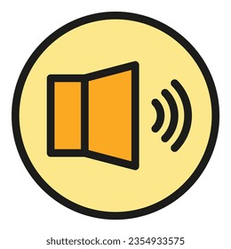 Digital sound icon outline vector. Edit tool. Data interface color flat
