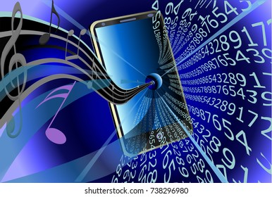 Digital sound mobile smartphone concept vector illustration
