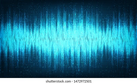 Digital Sound Wave Low and Hight richter scale on Light Blue Background,technology and earthquake wave diagram concept,design for music studio and science,Vector Illustration.