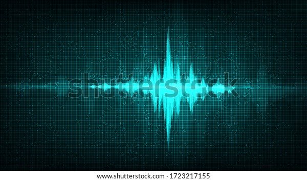 Digital Sound Wave on Dark Green\
Background,technology and earthquake wave diagram concept,design\
for music studio and science,Vector\
Illustration.