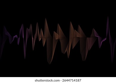 A digital sound wave visualization on black background, This content was created using vector drawing tools and software, not generated by AI