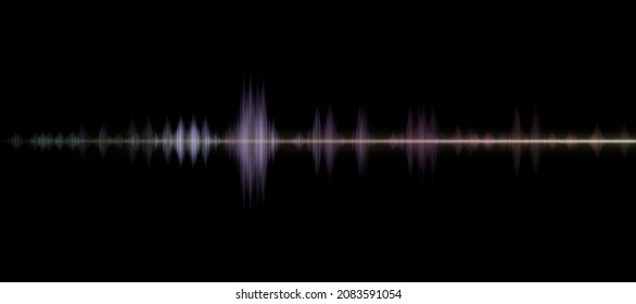 Digital Sound Waves in blue,purple,pink,orange,Technology or earthquake wave on black background,Vector futuristic abstract of dynamic music visualization, Design for music industry in multicolour svg