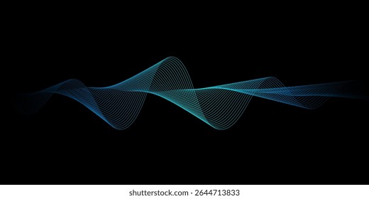 Uma onda sonora digital abstrata azul tecnologia de visualização, Este conteúdo foi criado usando ferramentas de desenho vetorial e software, não gerado pela IA