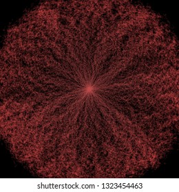 Digital space burst with particles. Science vector illustration.