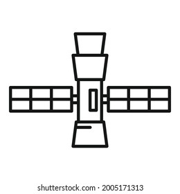 Digital space station icon outline vector. Space game door. Satellite spaceship