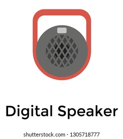 Digital speaker flat icon design 