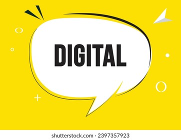 Digital speech bubble text. Hi There on bright color for Sticker, Banner and Poster. vector illustration.