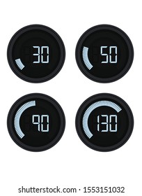 Digital speed gauge. vector illustration
