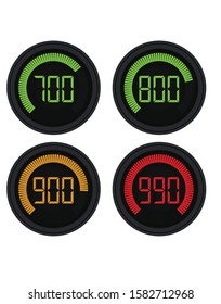 Digital speed gauge. vector illustration