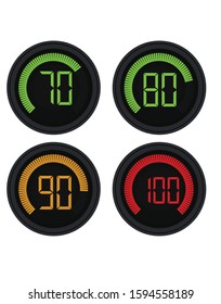 Digital speed gauge. vector illustration