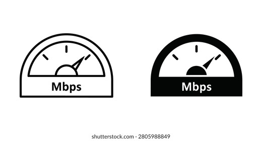Digital speed indicator graphic illustrating download speed in megabits per second ideal for web development or network service advertising.