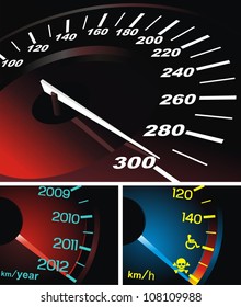 Digital speedometer with being shone arrow