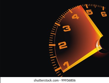 Digital speedometer with being shone arrow
