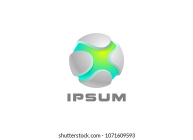 Digital Sphere abstract Logo design vector template. Letter X in Circle Logotype concept icon.