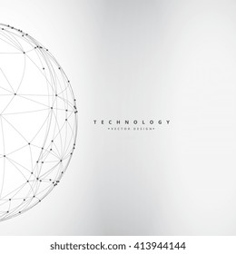 digital sphere made with lines mesh