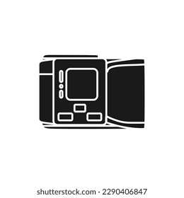Digital Sphygmomanometer black fill icon. Medical tonometer and optimal blood pressure. Electronic blood pressure monitor. Vector illustration in trendy style. Editable graphic resources.