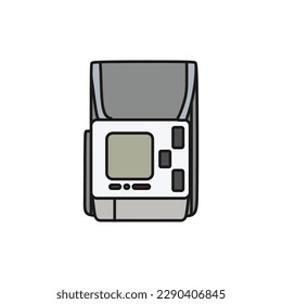 Digital Sphygmomanometer simple color icon. Medical tonometer and optimal blood pressure. Electronic blood pressure monitor. Vector illustration in trendy style. Editable graphic resources.