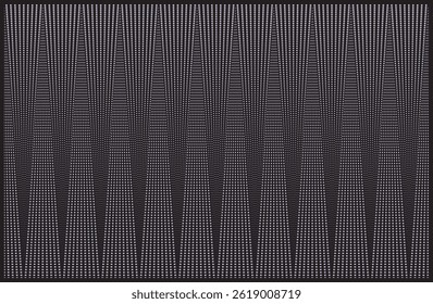 Digital spires, geometric pulse with sharp diamond abstract and dotted optical triangular line patterns – vector illustration.