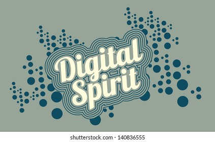 digital spirit dot line vector art