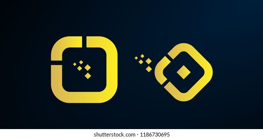 digital square logo, Set of abstract vector company business logo icons popular web concepts, logo with philosopy mean energy grow dream creative and spirit