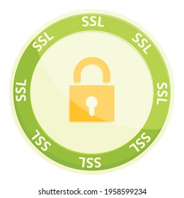 Digital ssl certificate icon. Cartoon of Digital ssl certificate vector icon for web design isolated on white background