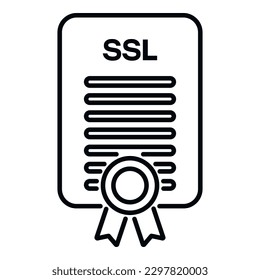 Digital SSL certificate icon outline vector. Secure website. Safety network