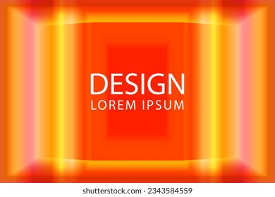 digital stage room illustration with orange neon line on light. 3d vector showcase with text space. banner template illustration. vector eps 10