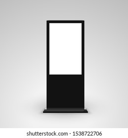 Digital Stand Signage Advertising Banner Lightbox. Blank Isolated Mockup Billboard Marketing Panel Otdoor Design.