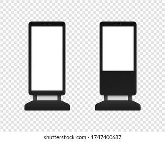 Digital stand signage light box. Outdoor signage vector set. Mockup vector isolated. Template design. Realistic vector illustration.
