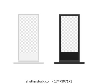 Digital stand signage lightbox. Outdoor signage vector. Mockup vector isolated. Template design. Realistic vector illustration.