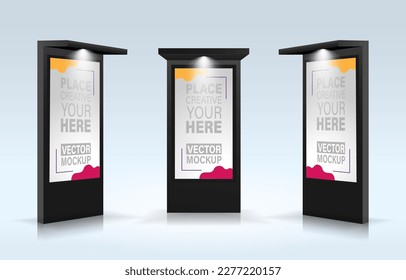 Digital standee mockup with light.