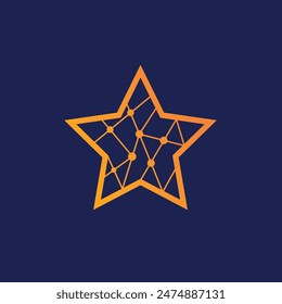 logotipo abstracto de la estrella digital estilo moderno