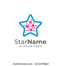 Digital Star Icon Logo Design Element. Tech Star logo vector template