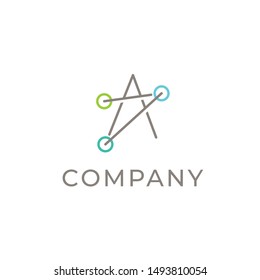 Digital Star Logo Design Element