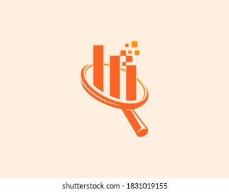 Digital statistic symbol logo design illustration.	